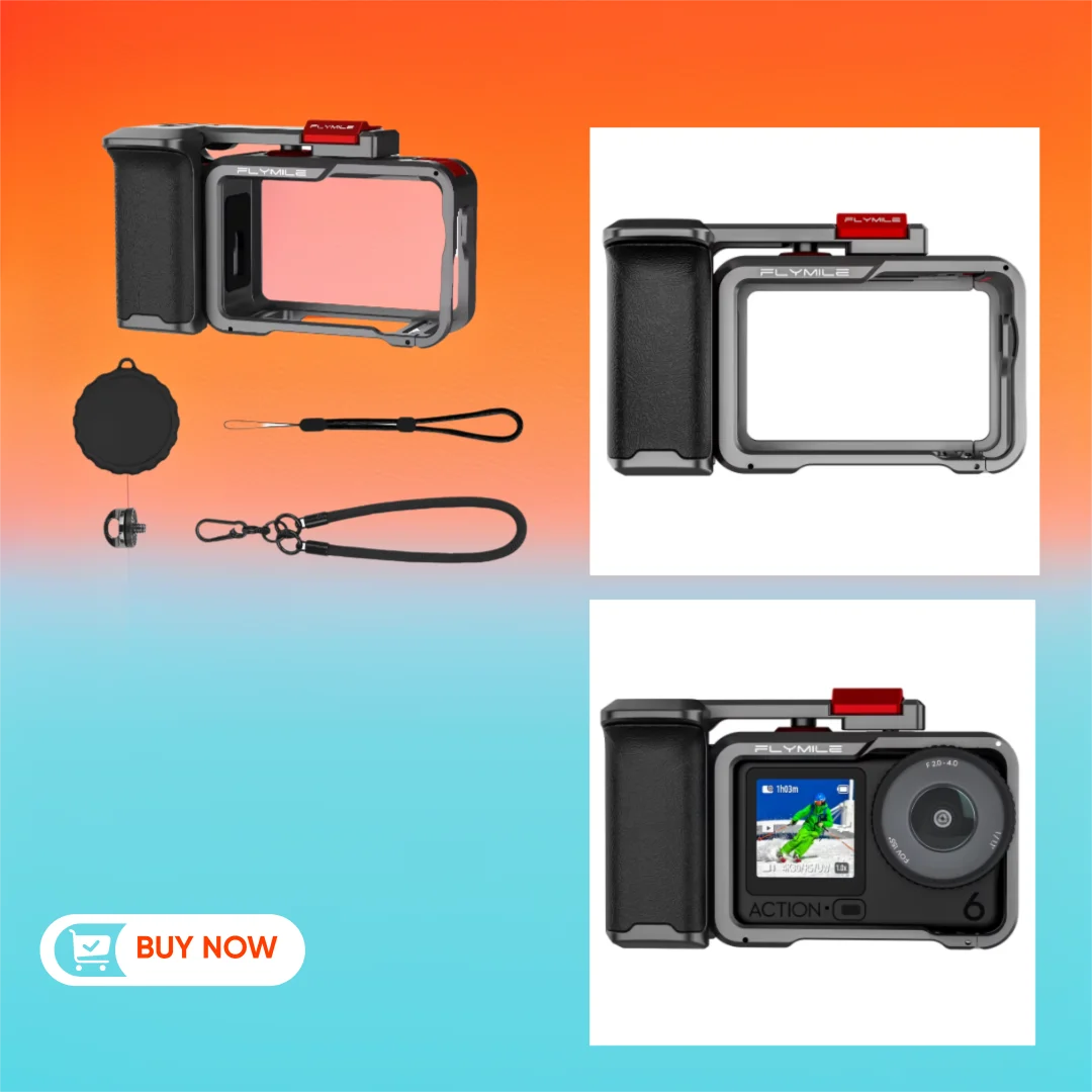 

Durable Aluminum Alloy Protective Frame with Ergonomic Grip for DJI OSMO ACTION 6 - Ideal for Vlogging & Street Photography