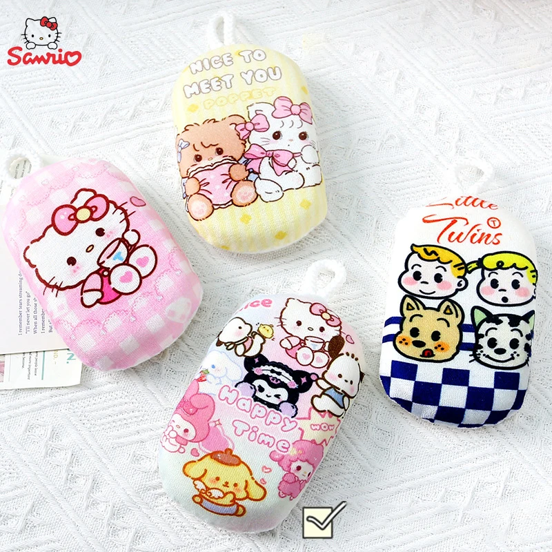 Sanrio Sponge Bath Ball Cinnamoroll Hello Kitty Kuromi Body Cleaning Shower Mesh Soap Dispenser Rub Brush Healthy Massage Brush