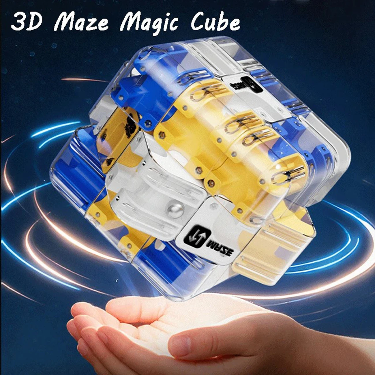 

3D Maze Magic Cube Puzzle Toy Maze Rolling Ball Transparent Intelligent Magic Cube Logical Thinking Adult Stress Relief Educational