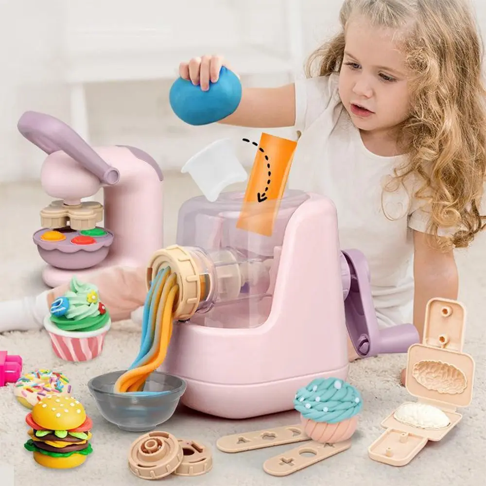Set di stampi in argilla multicolore Accessori fai da te in plastica Simulazione Cucina Macchina per hamburger Macchina per tagliatelle Kit di stampi in argilla di gomma