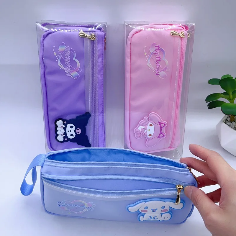 Cute Cartoon Double-layer Large Capacity Pencil Case For Children's Pencil Case, Student Stationery Ruler Storage Bag