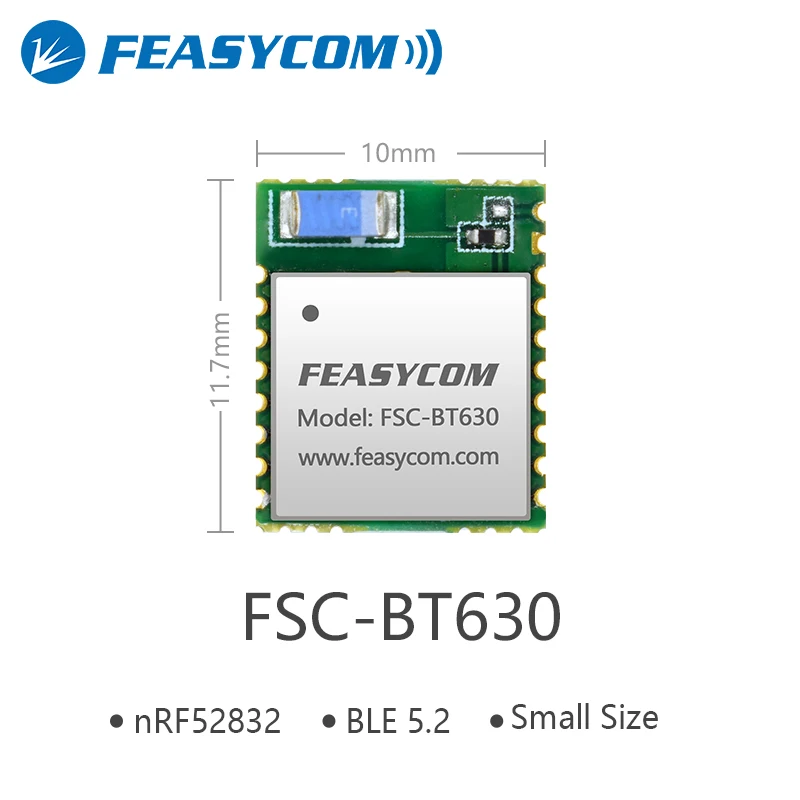 FEASYCOM Mini Size Bluetooth 5.2 Nordic nrf52832 BLE Wireless FCC CE Module for Beacon, Data Transmission IoT Solution