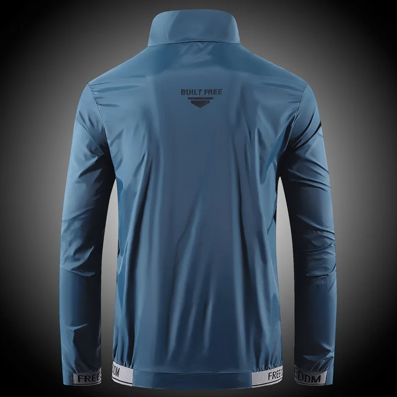 ملابس رجالية للحماية من الشمس صيفية رفيعة للغاية قابلة للتنفس من الحرير الجليدي عصرية مقاومة للأشعة فوق البنفسجية وتكييف الهواء