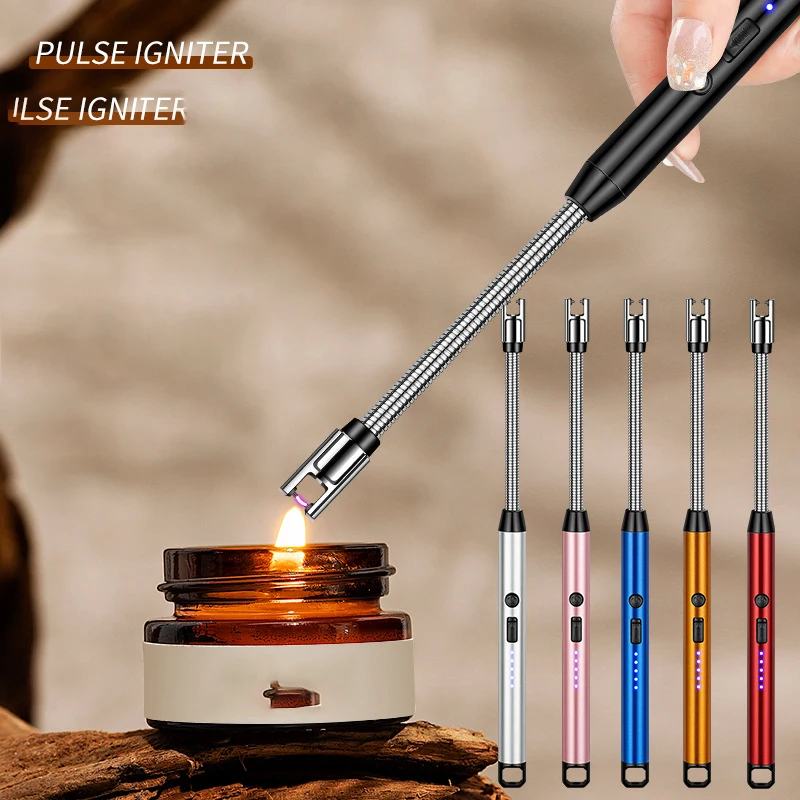 2024 Electric Igniter USB Charging Pulse Lighter 360 Degree Rotation BBQ Igniter Rechargeable Plasma Kitchen Candle Accessories