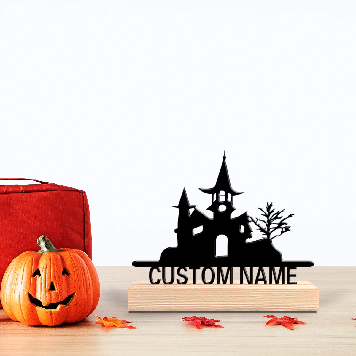1pc Fun Personalized Custom Halloween Castle Metal Statues Spooky Halloween Christmas Decor for Home Office Cafe - Uncharged Art