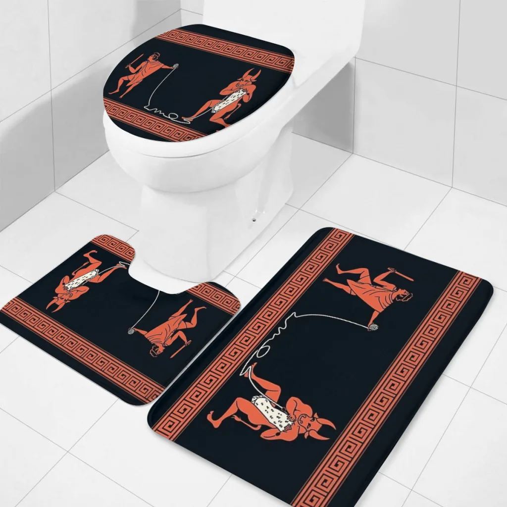 

Crafty Minotaur 3 Sets Bathroom Antiskid Pad Non-Slip Bath Carpet Floor Mat Rug Flannel Baths Mat Toilet mat