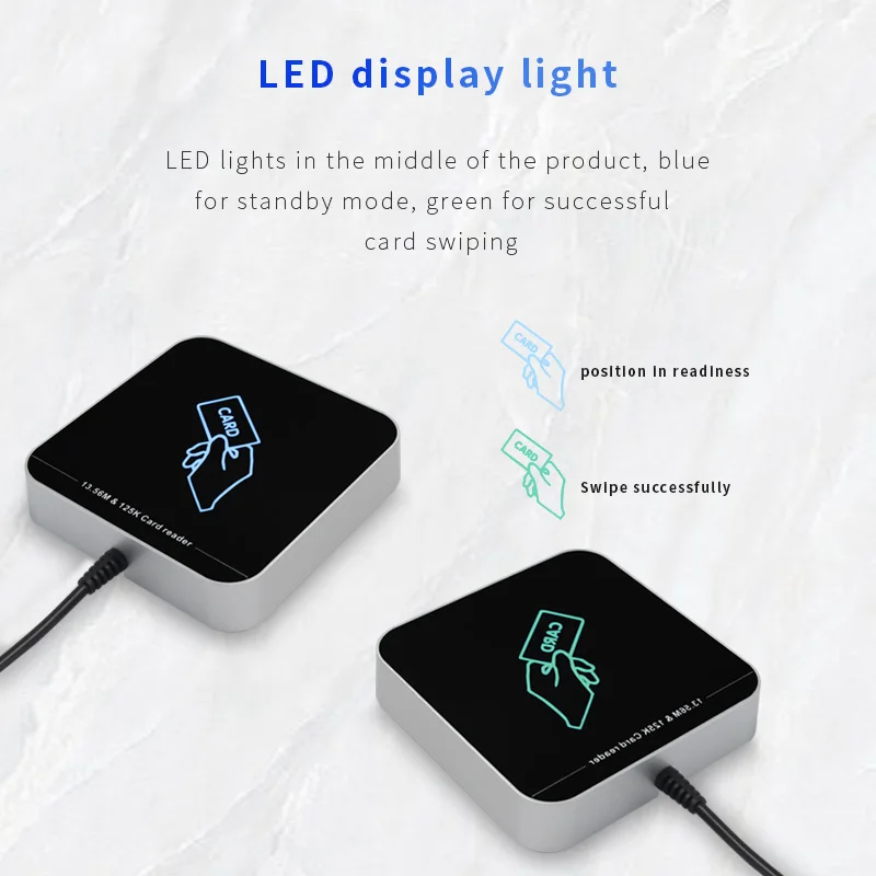 Imagem -05 - Leitor de Cartão Nfc Inteligente sem Contato de Frequência Dupla 125 Khz 1356 Mhz Plug And Play Leitor de Cartão Usb Rfid