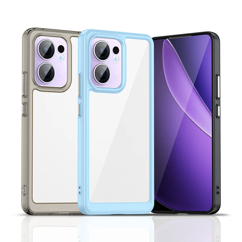 

For OPPO Reno 13 F Case For OPPO Reno13 F Cover Fundas Coque Hard Translucent Soft Frame Shockproof Clear Case OPPO Reno13 F