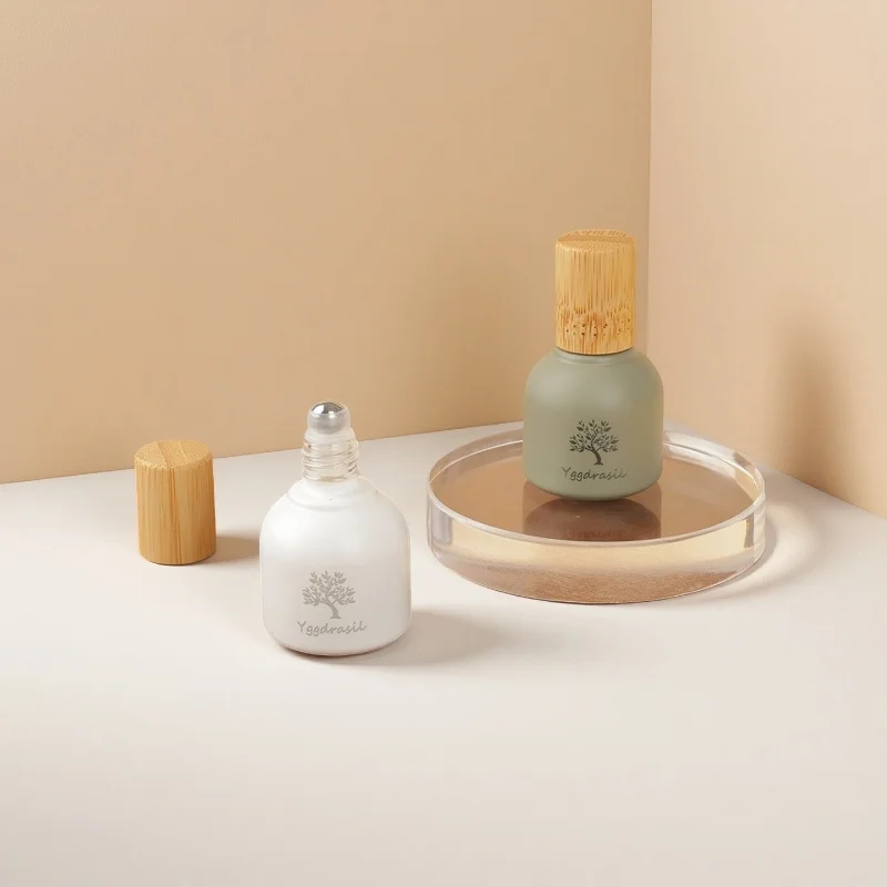 

Пустая бутылка в рулоне, 10 мл, бутылка эфирного масла, стеклянный флакон для духов Morandi, косметический контейнер с бамбуковой крышкой, портативный для путешествий