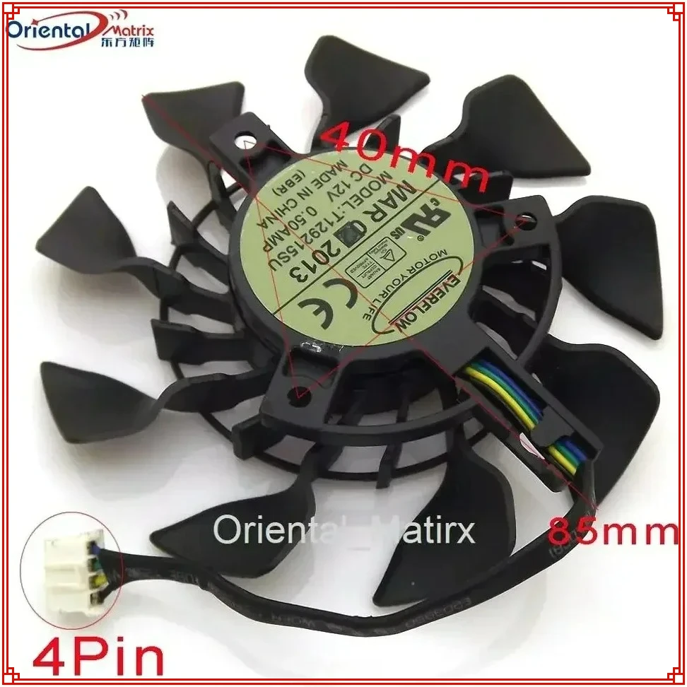 

T129215SU PLA09215S12H 12 В 85 мм вентилятор графического процессора для ASUS R9 290X 280X GTX970 GTX780 780TI GTX760 мини-кулер для видеокарты охлаждающий вентилятор