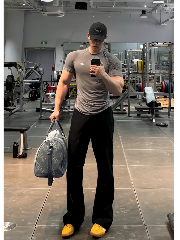 

Cleanfit Bla Men's Slim Fit Jeans High Street Elastic Straight Leg Summer Thin Denim Pants Youth Faion High Waist Long Tr...