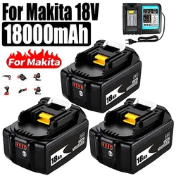 18V 18.0Ah Rechargeable Battery 18000mah LiIon Battery Replacement Power Tool Battery for MAKITA BL1860 BL1830+3A Charger