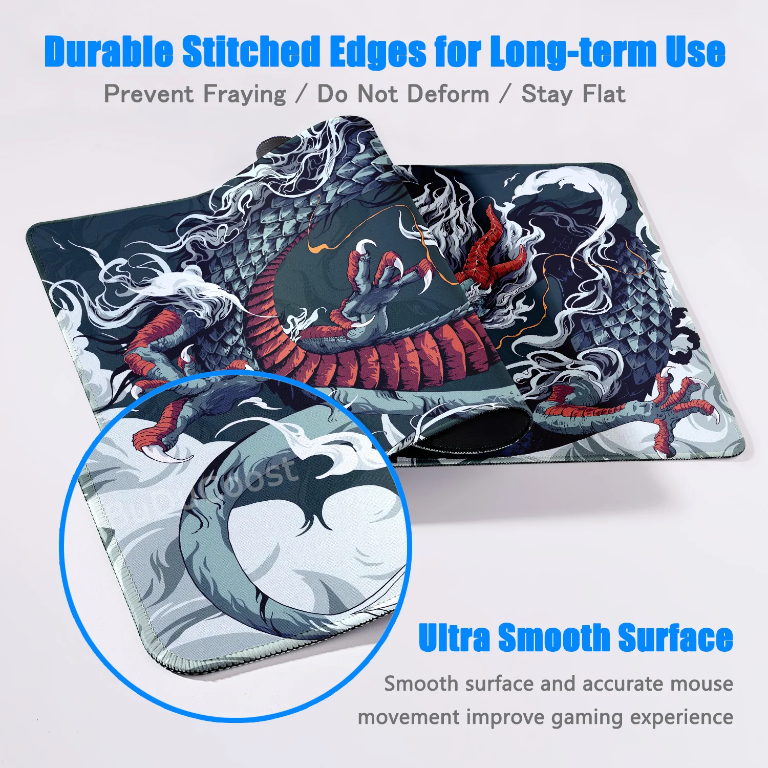 30x80cm Lock Edge KeyboardPad Large Office Non-Slip Computer Mouse Pad Japanese Art Dragon Deskmat Gamer Custom Home HD Mousepad