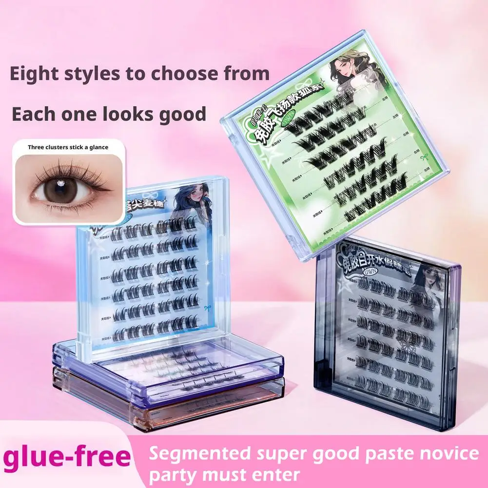 Lash Match Maker, kein Kleber, selbstklebende falsche Wimpern, flauschiges Curling-Up, segmentierte falsche Wimpern aus Nerz, wiederverwendbares Make-up-Werkzeug