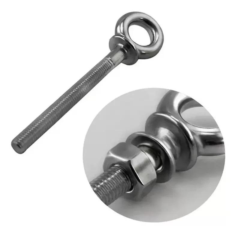 Stainless steel 316 ring screws Long ring bolts Welded-free integral ring bolts Swing boat hoisting ears