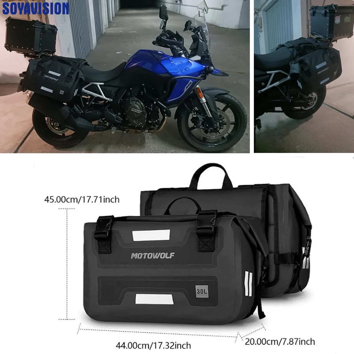 

2PC 30L Motorcycle Saddlebag Waterproof Side Bag for BMW R1250GS R1200GS F850GS F750GS LC ADV for Suzuki V-Strom Luggage Bags