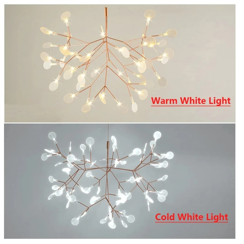 Postmodern Designer Personalized Creative Branch Lamp Nordic Simple Firefly Chandelier for Bedroom Living Dining Room Study