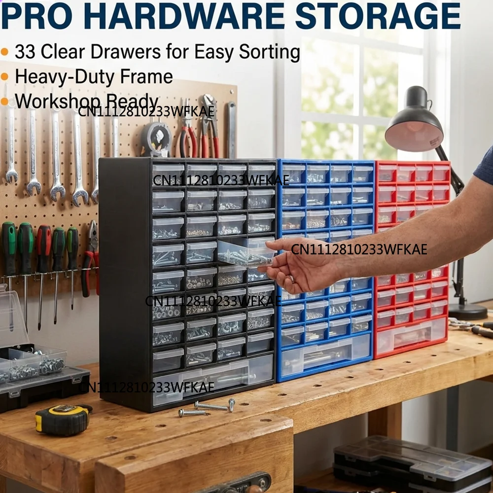 33 drawer type plastic small parts storage box, storage box with drawers