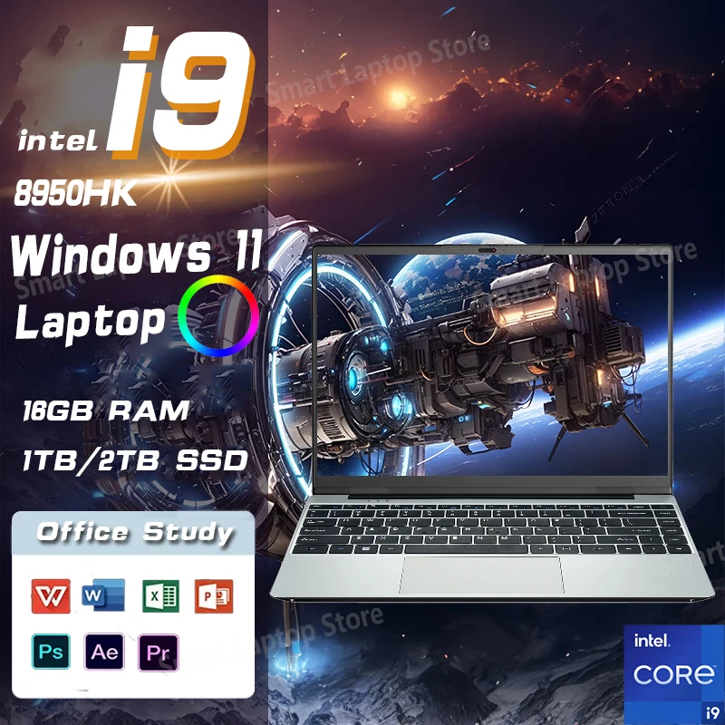 

14,1-дюймовый портативный портативный компьютер Intel Core i9 8950hk Windows 11 Pro HD-экран 16 ГБ ОЗУ 1 ТБ 2 ТБ SSD игровые ноутбуки ПК геймер