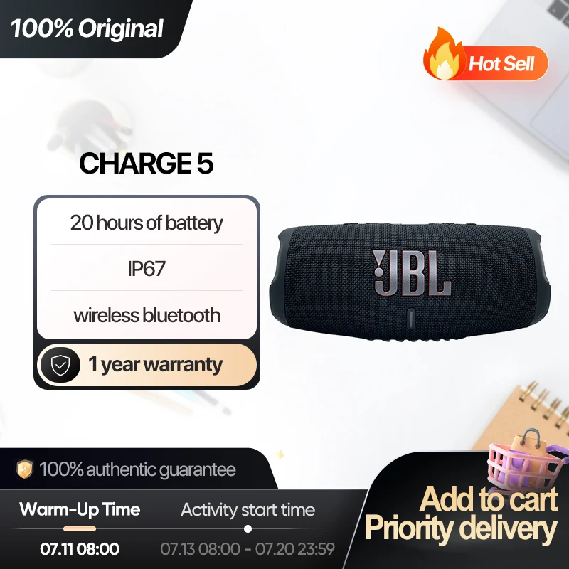 JBL Charge 5 portable wireless Bluetooth speaker JBL original pro sounds IP67 speakers partybox partyboost 20H playtime