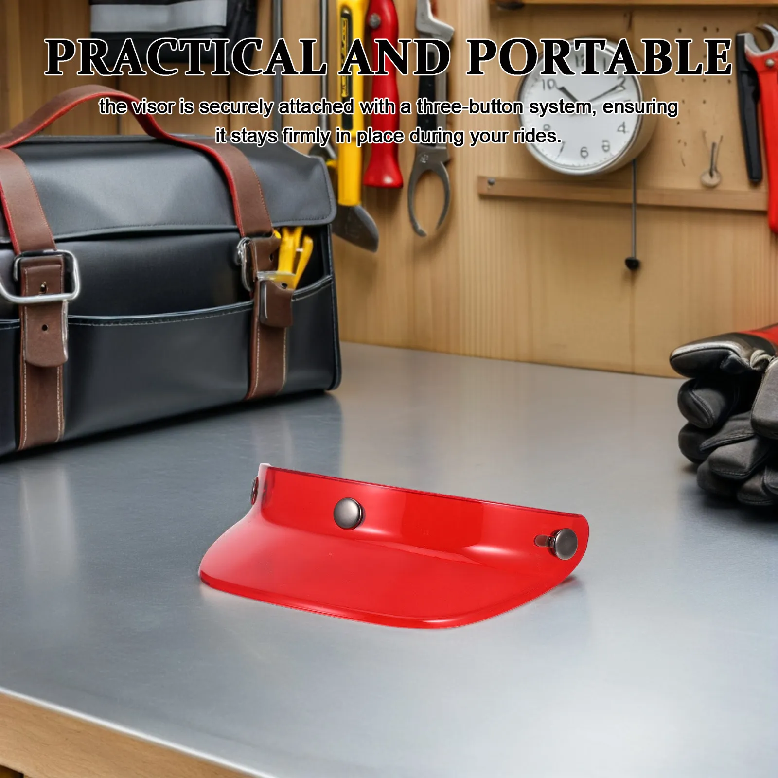 Replaceable Visor for Motorcycle Retro Design 3-Buckle Attachment Uv Protection Lightweight Sun Shield Ideal for Spring