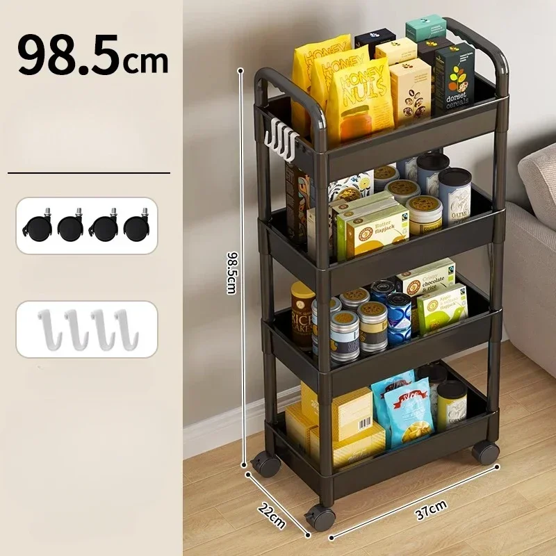 Household Multi-layer Small Cart Storage Rack Floor To Floor Kitchen Bedroom Bathroom Storage Rack