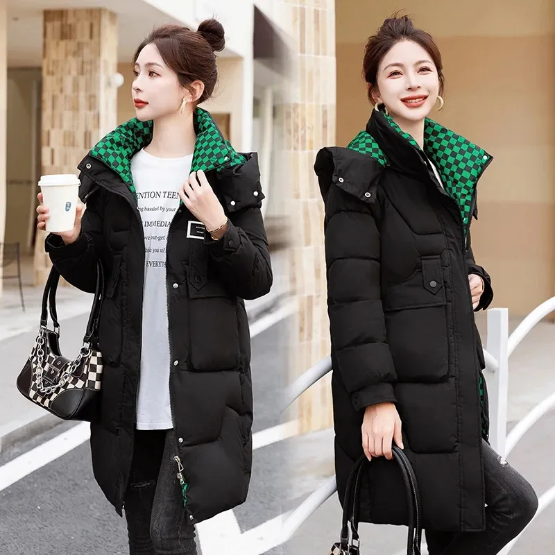 Winter 2023 New Mid length Movable Hat Cotton Clothes Fashion Cotton Clothes Women's Small Thickened Korean Version Coat Fashion