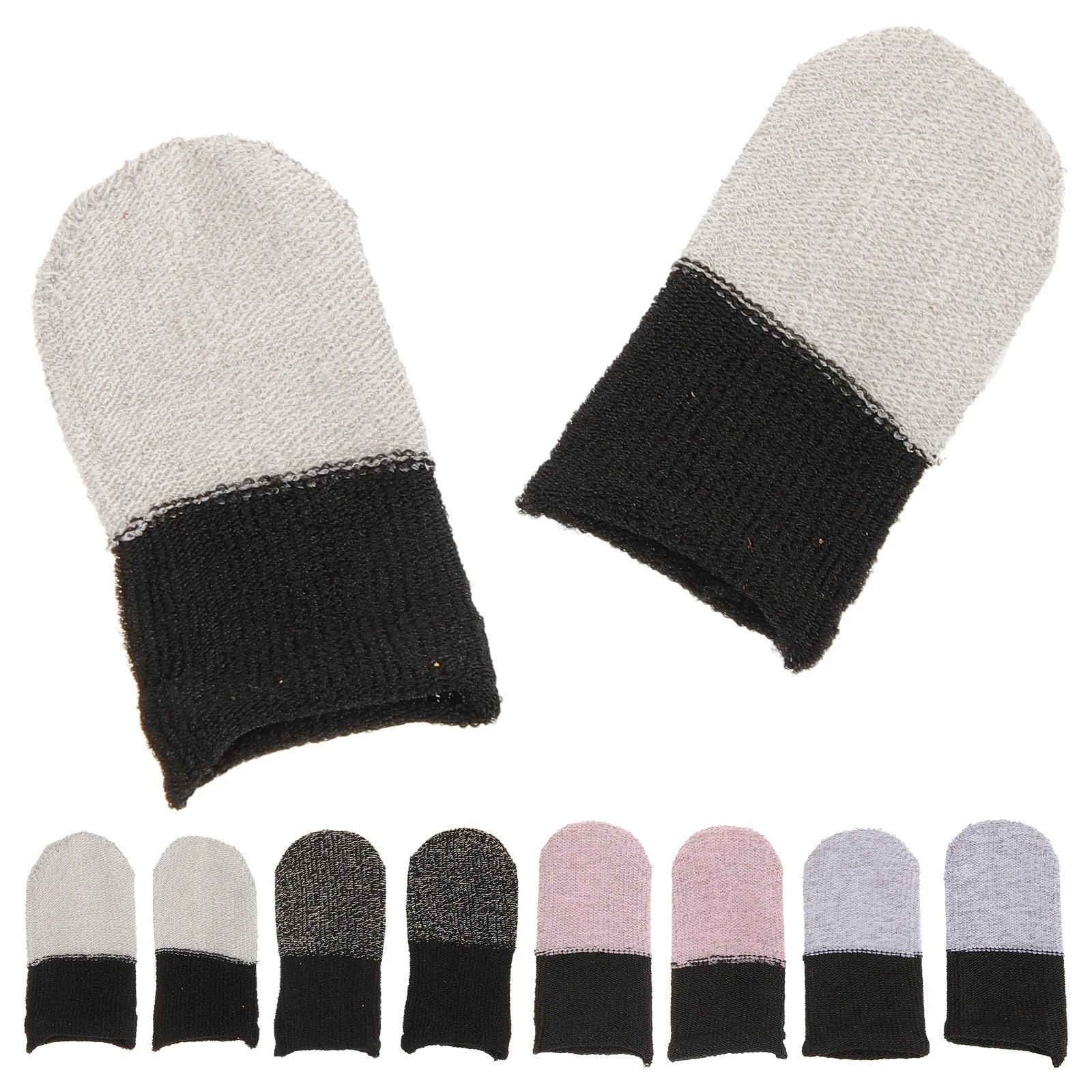 

10pcs 5 Pairs Slip Gaming Finger Protectors Thumb Sleeve Mobile Sweat Resistant Cotton Gloves Finger Protector Accessories