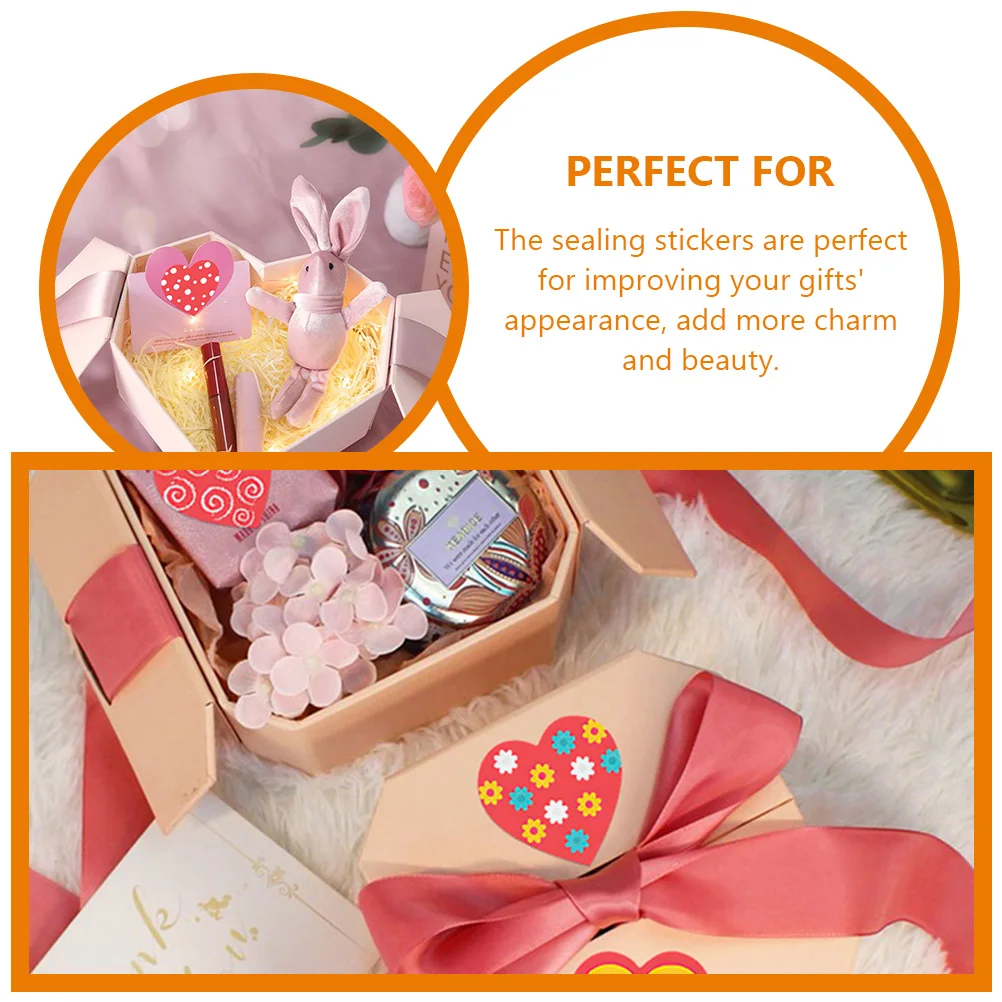 

3pcs 3 Rolls Heart Shape Sealing Gift Wrapping Labels Valentine'S Day Self-Adhesive Envelope Seal Stickers For Candy Bags Boxes