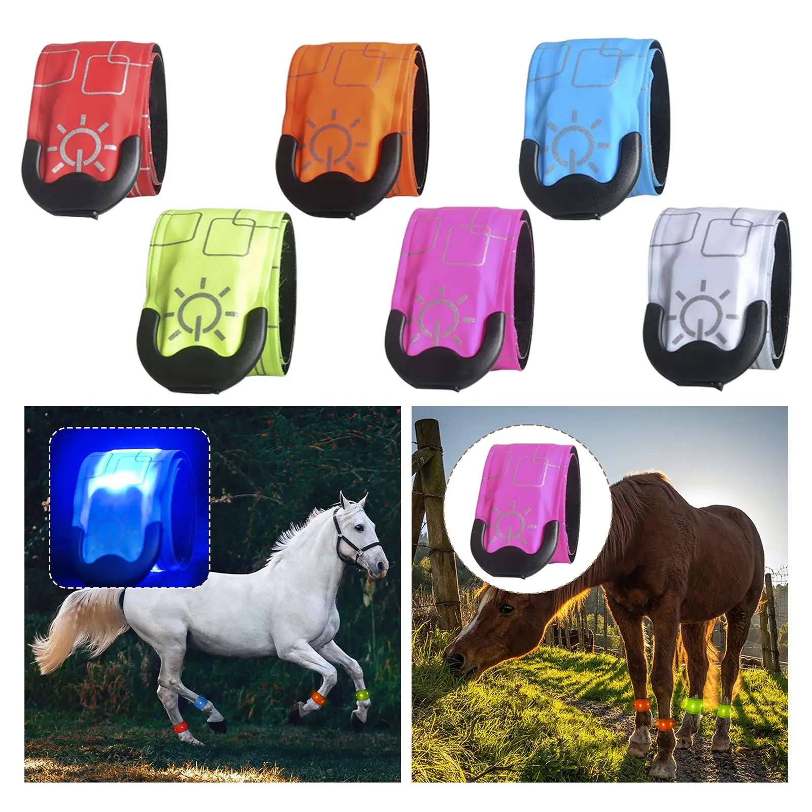 Sangle de rinçage cheval LED, décoration de legging, ceinture de jambe pour course à pied, sports de nuit