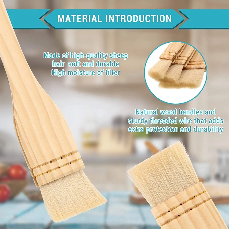 3 pezzi pennelli piatti pennello artista pennelli per pittura Set setole pennello per acquerello, lavaggio, ceramica e ceramica