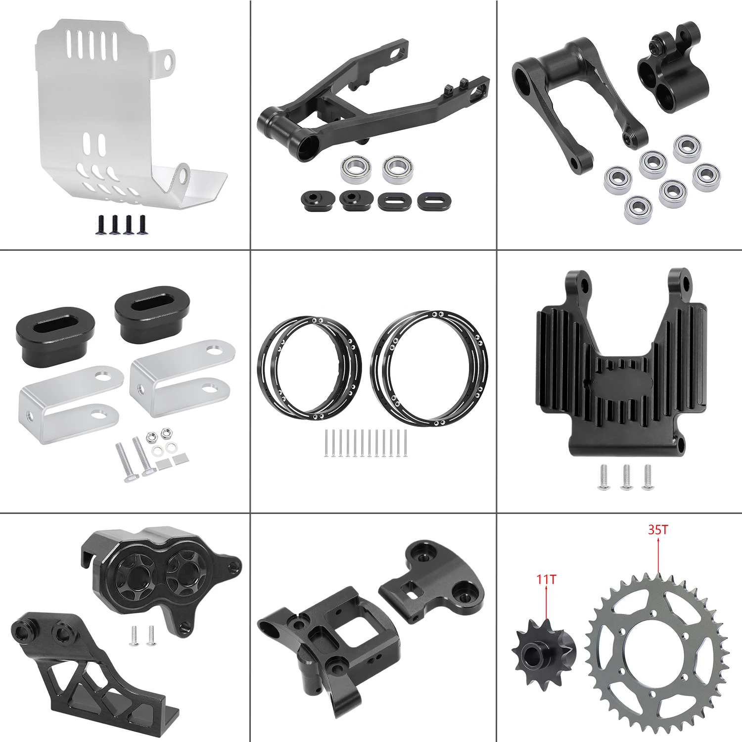 LOSI 1/4 Promoto-MX мотоциклетный кран с поворотным рычагом, сиденье 35T/11T, усиленное кольцо шестерни, натяжение цепи/разъем/перетаскивание цепи