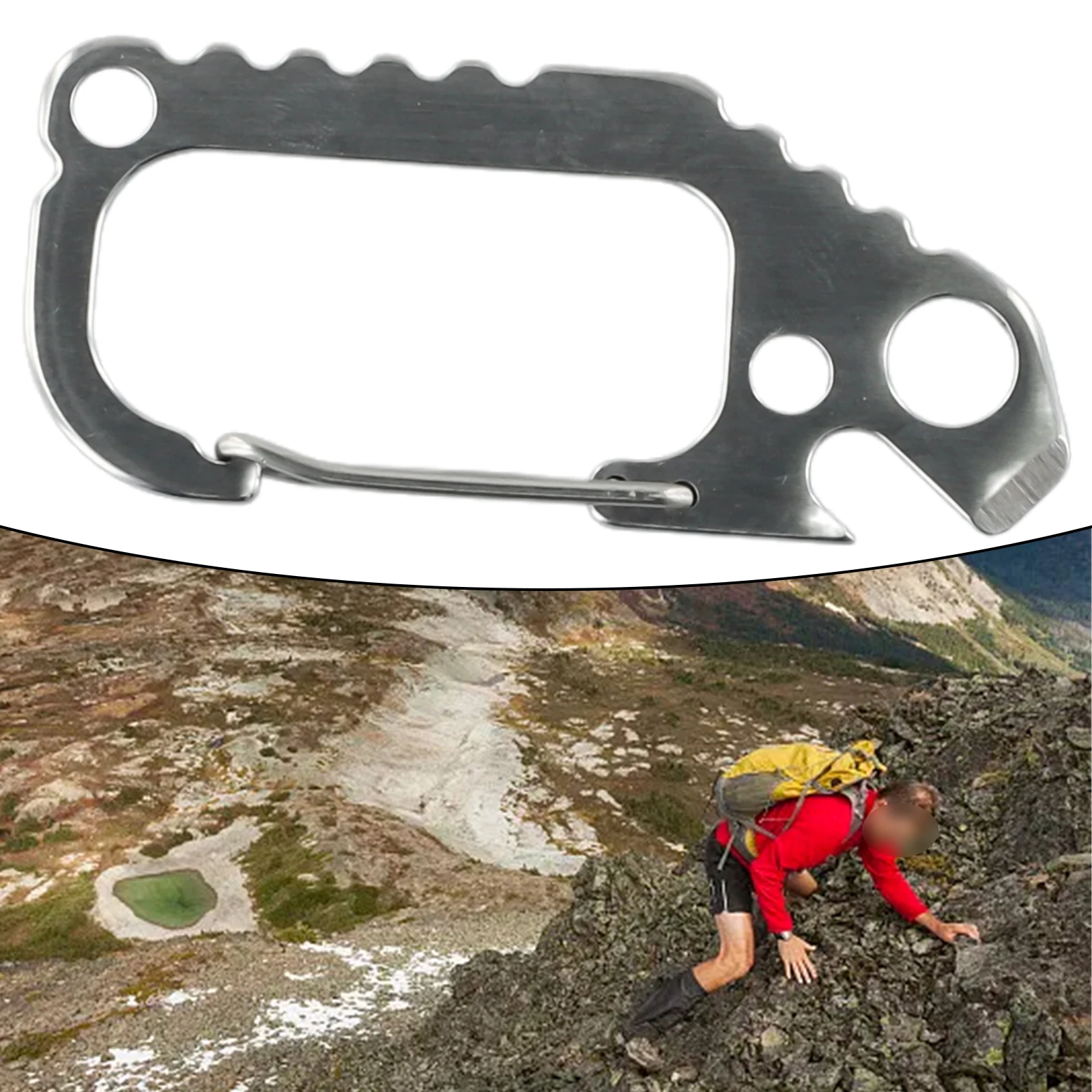 Outdoor Carabiner Rappelling Equipment Rock Climbing Snap Sports Stainless Steel 1pc Buckle Caving Lock Convenient