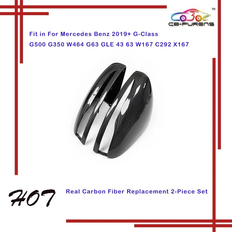

For Mercedes Benz 2020-ON G-Class G500 G350 W464 G63 GLE 43 63 W167 C292 X167 Real Carbon Fiber Rear View Side Mirror Cover Caps