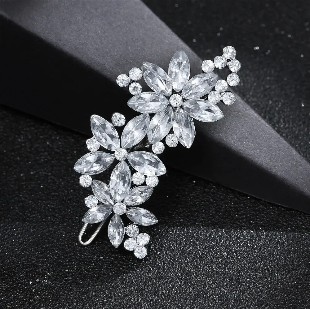 Fashion Bridal Barrettes Wedding Bridal Hair Clips Jewelry Accessories Crystal Rhinestone Hairpin Hair Clip For Women Bride Gift