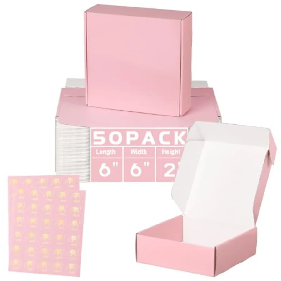 

Shipping Boxes for Packaging Mailing, 50 Pack Shipping Box Mailers for Small Business, Recyclable Small Corrugated Coardboard B