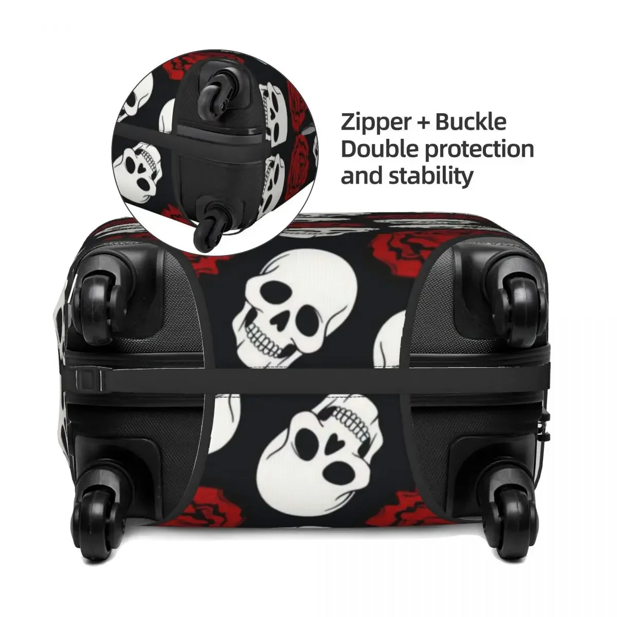 ผ้าคลุมฝุ่นป้องกันกระเป๋าเดินทางมีความยืดหยุ่นพิมพ์ลายฮาโลวีน, อุปกรณ์เสริมกระเป๋าเดินทางขนาด18-32นิ้ว