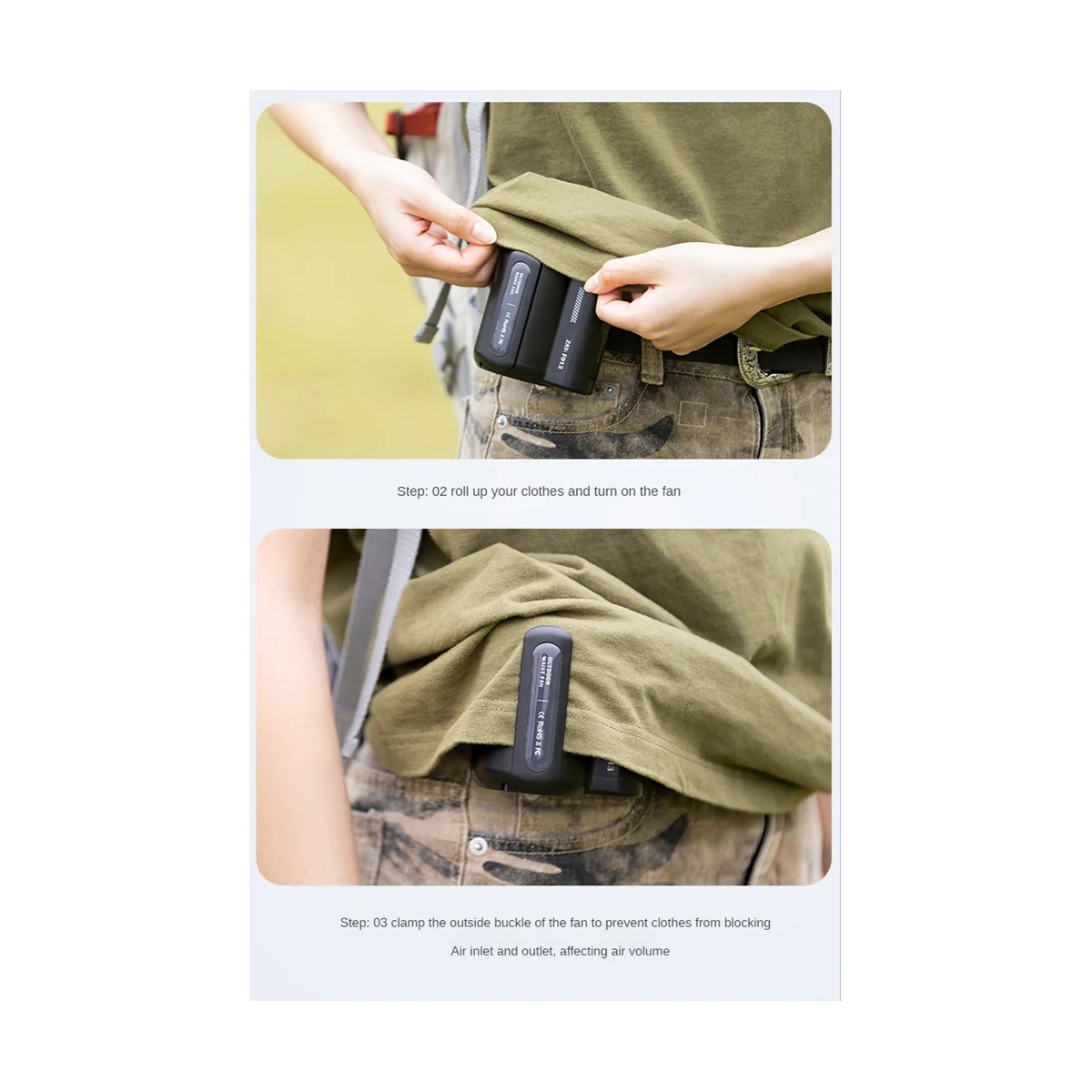 A09G-USB مروحة الخصر المعلقة الشخصية المحمولة 4500MAh قابلة للشحن مروحة كهربائية يمكن ارتداؤها في الهواء الطلق مكيف الهواء الرياضي Fan-A