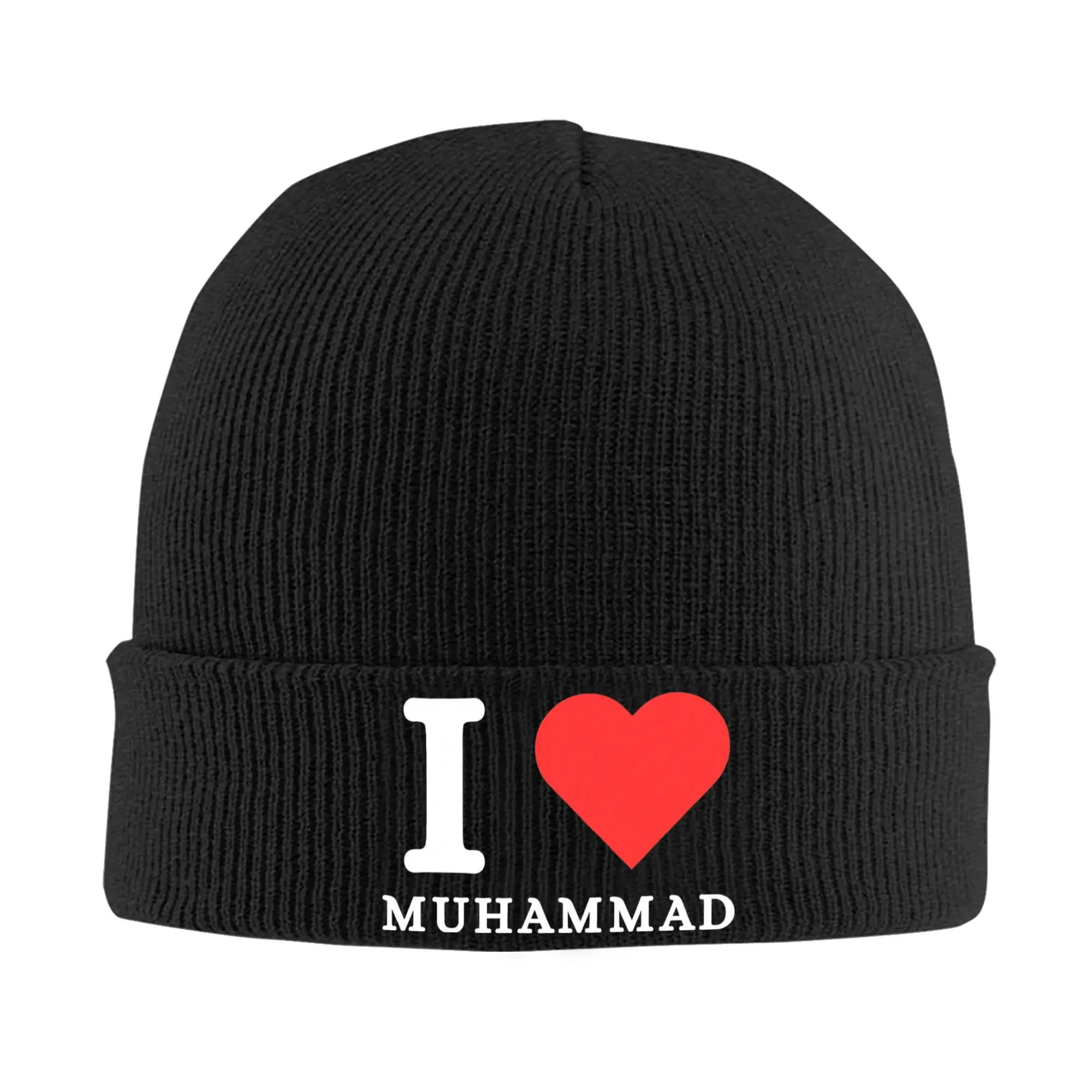 Czapki typu beanie z motywem I Love Muhammad, czapki typu bonnet, damskie i męskie, modne, w stylu hippie, czapki skullies, czapki beanie, jesienny design, elastyczne czapki.