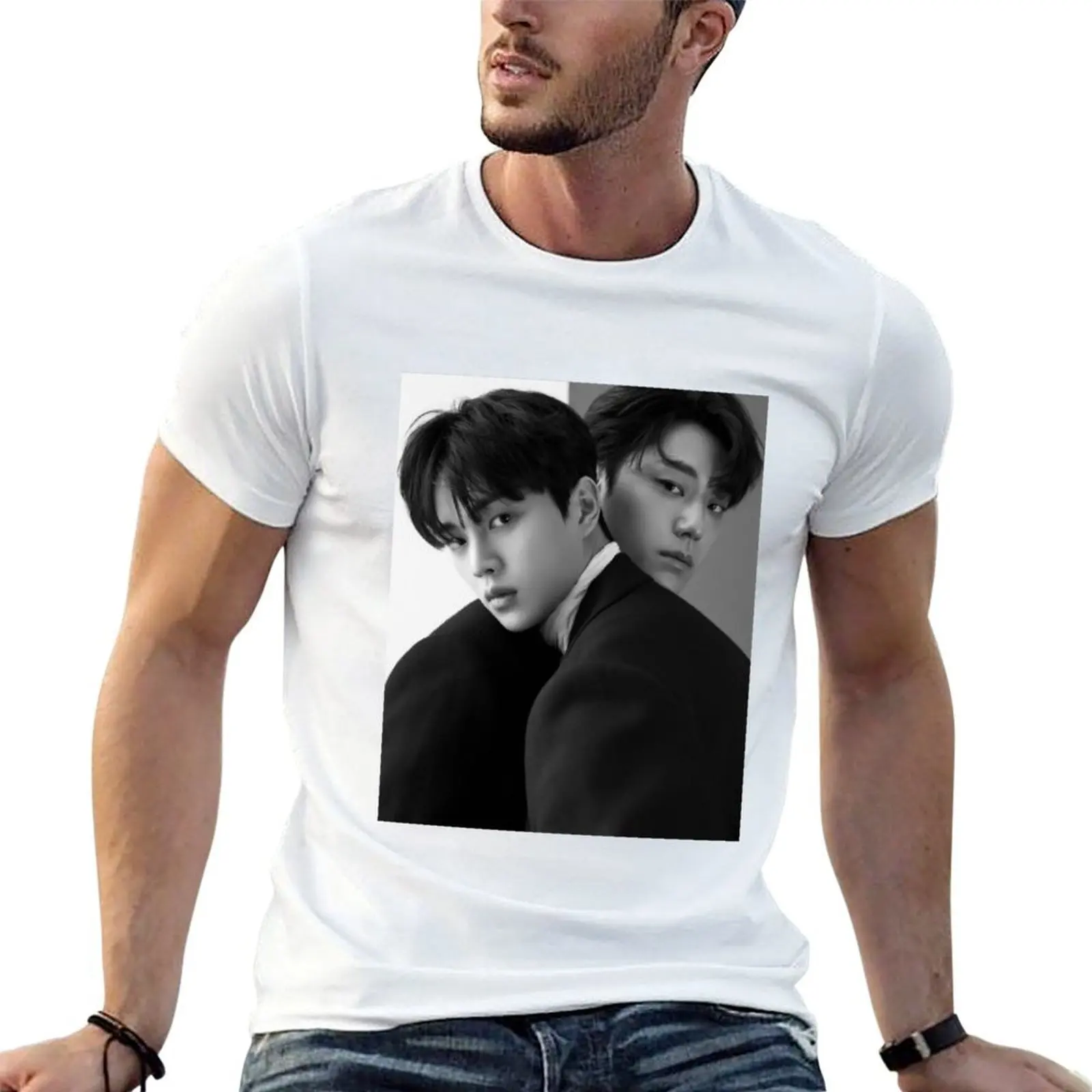 

song kang and lee do hyun model T-Shirt t shirt man designer t shirt man casual cotton t shirt pack T-Shirt