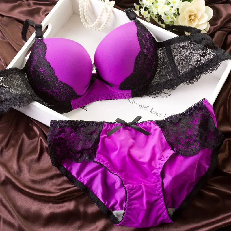 Ropa interior de mujer, conjuntos de sujetador bordado de encaje, conjunto de ropa interior, sujetadores para mujer, conjunto de lencería con breve, lencería Sexy, ropa de encaje para mujer