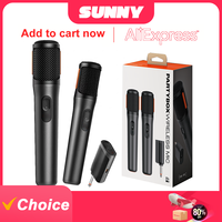 Digital PartyBox PB UHF wireless Rechargeable Portable JBL microphone System with Dual Channel Receiver CLEAR VOICE CRISP SOUND