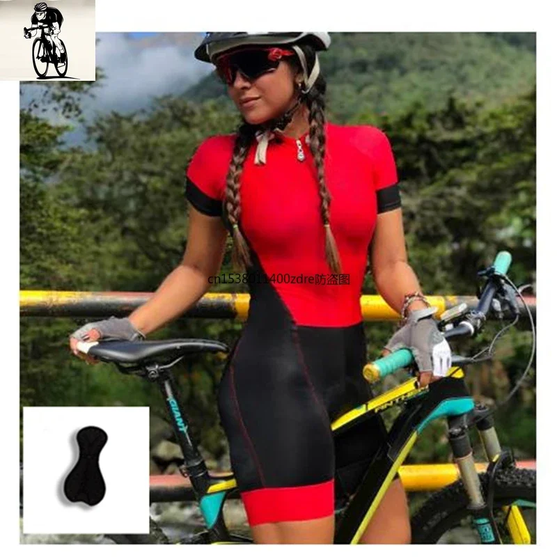 2025 New Women's Cycling Jersey Suit , Racing MTB Shirt Bicycle Clothes Cycling Clothing Uniform Breathable Triathlon  Jumpsuit