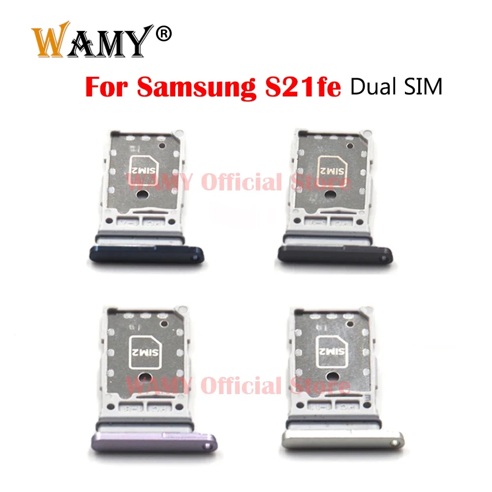 WAMY New Dual SIM Card Slot SD Card Tray Holder Adapter Replacement For Samsung Galaxy S21 Fe S21fe Spare Parts