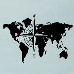 World map compass RV self-adhesive sticker, travel exploration RV, RV, truck, car beauty, scratch cover