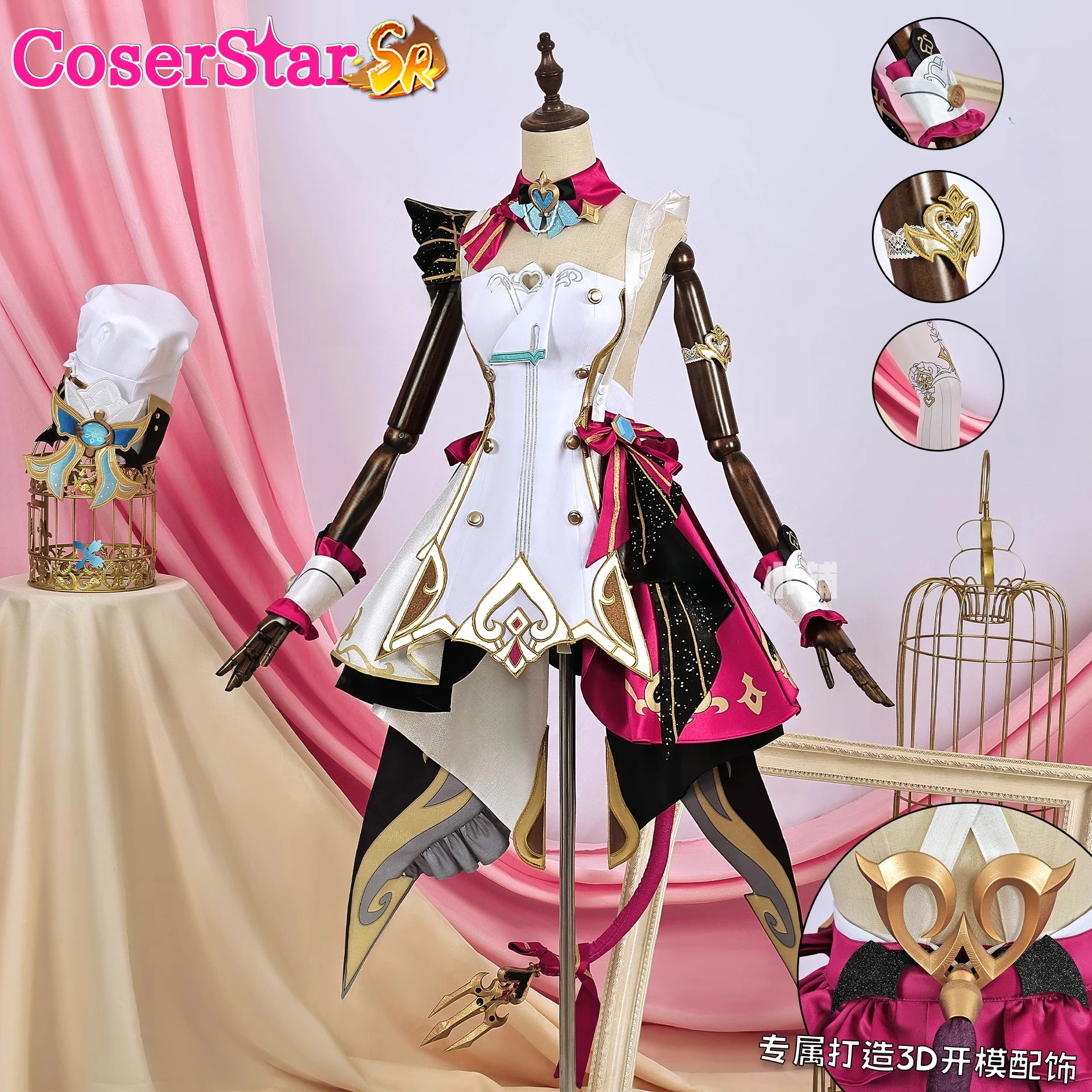 

CoserStar-SR GenshinImpact Escoffier Cosplay Costume Dress Role Play Wigs Outfit Halloween Party Uniform