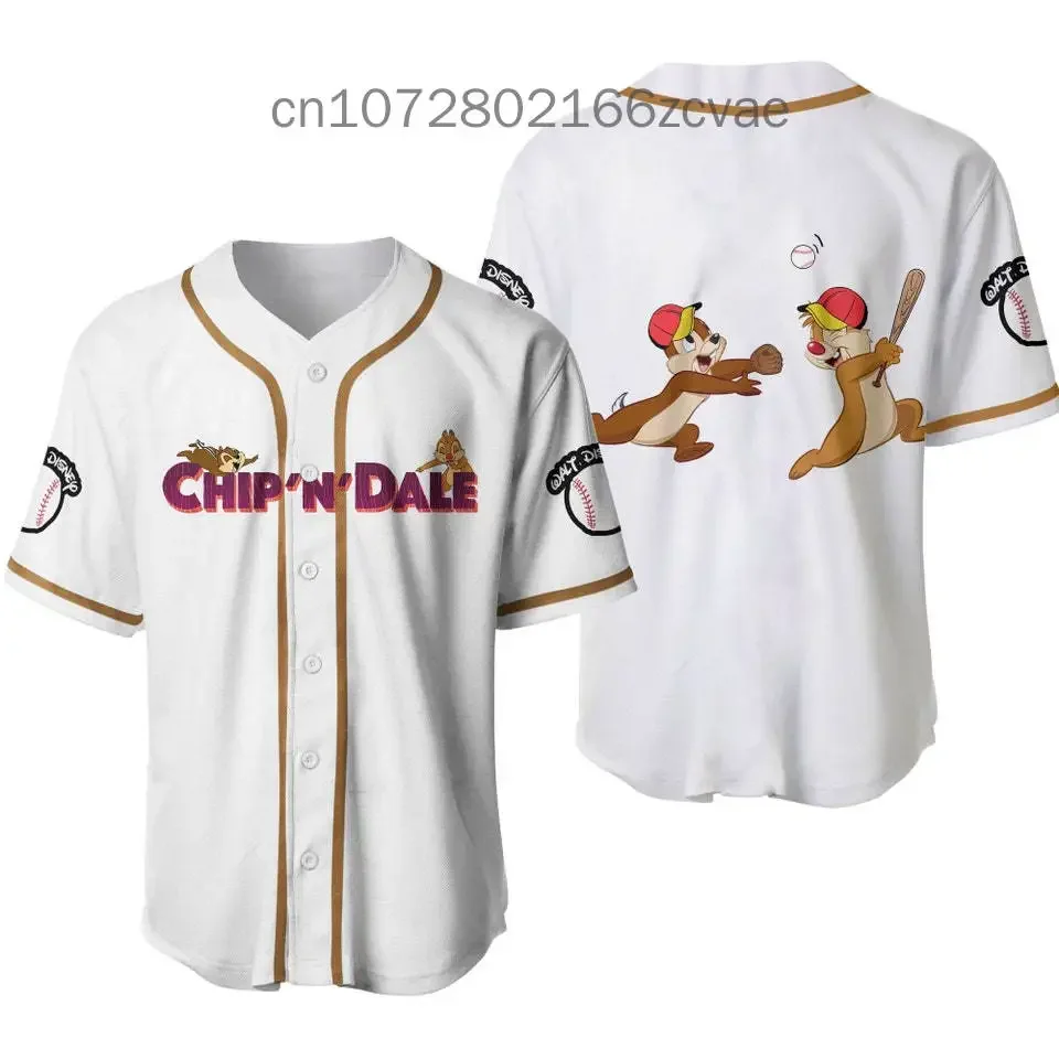 

Disney Chip 'N' Dale Custom Name Baseball Jersey Outdoor Sports Style Casual Jersey Men's and Women's Personalized T-shirt