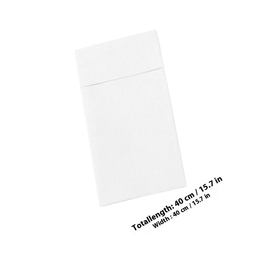Servilletas de papel desechables, bolsillo para cubiertos, pulpa de madera virgen gruesa blanca para boda, cena, toallas para invitados, 50 Uds.