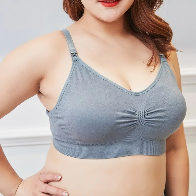 Plus Size Maternity Nursing Bra Breathable Thin Cup Wirefree Pregnancy Breastfeeding Bra Women Underwear Lactancia XL-3XL