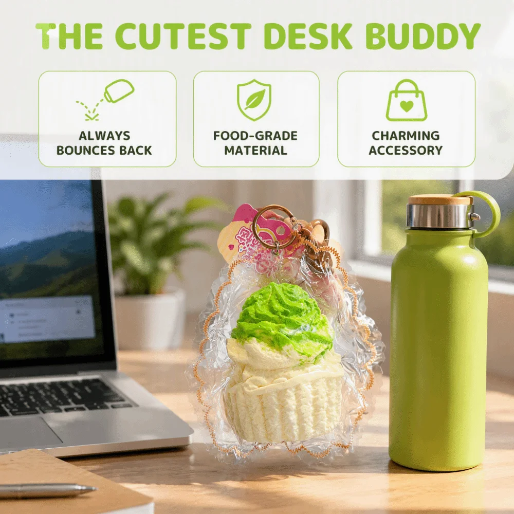 Hand Relax Cabbage Squishy Keychain Bounce Shapable Ice Cream Squishy Keychain Handmade Pinch Bag Pendant Children Gifts